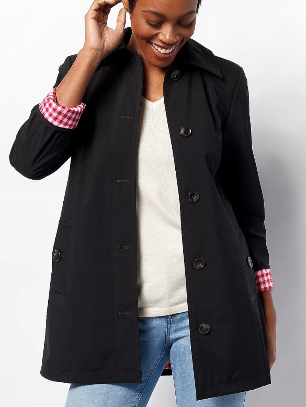 Dennis Basso Water Resistant Button Front Jacket with Printed Lining 4X New